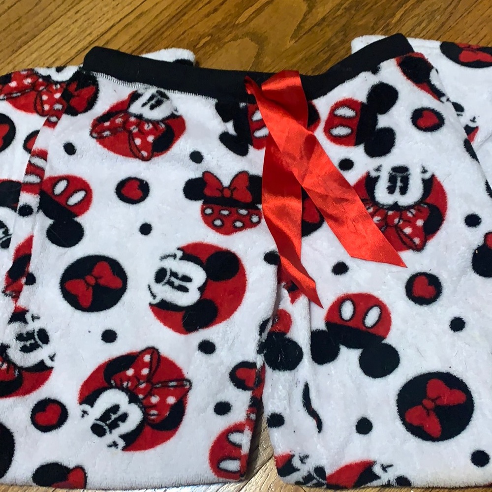 fuzzy mickey mouse pj pants
